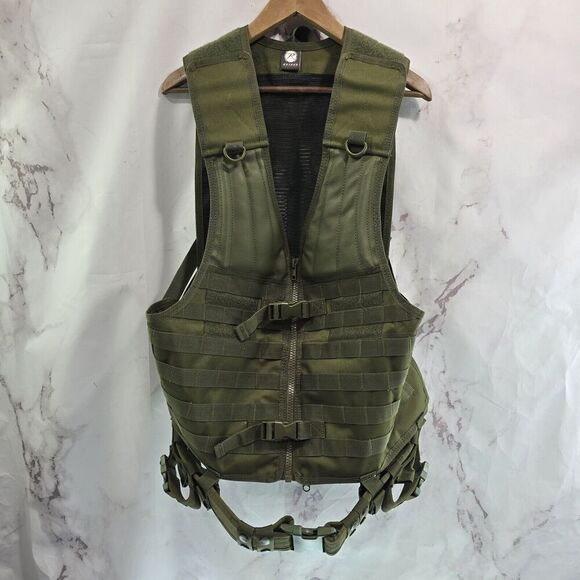 Rothco Vest Green Tactical Molle Assault Bug Out Military Paintball Airsoft Hip - Picture 1 of 11